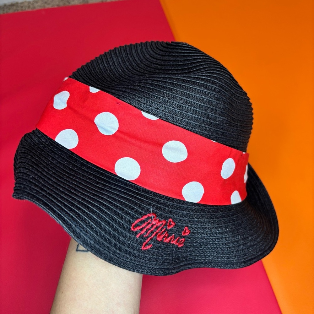Disney Parks Minnie Mouse Girls Straw Sun Hat NWT - Picture 3 of 6